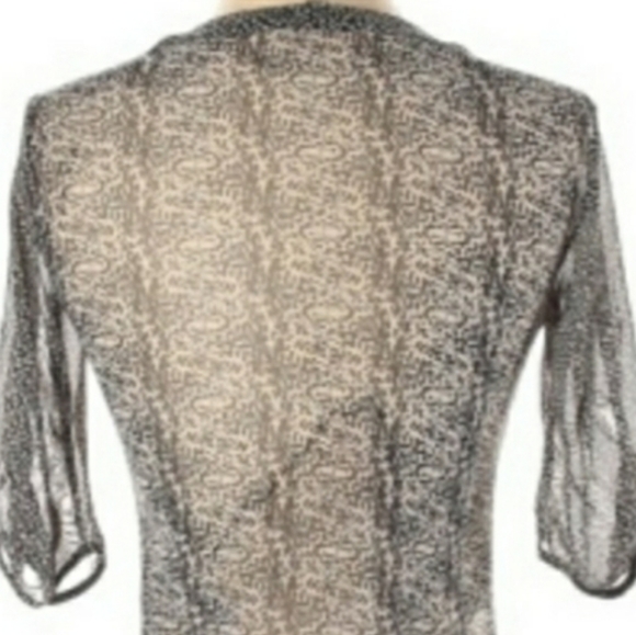 CABI Women's Sheer Button-down Blouse - Picture 3 of 6